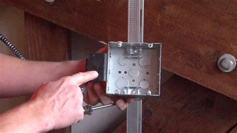 attaching metal junction box to stud|connecting box to stud.